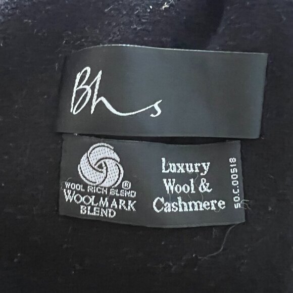 BHS Black Wool Blend Pea Coat Women's Size 12 EU 40 - Picture 6 of 11